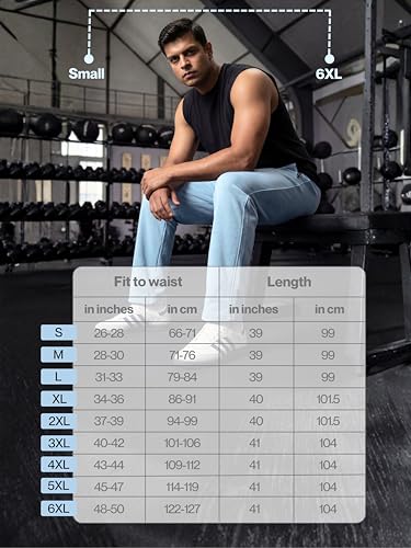Image of Fflirtygo Mens Straight Fit Track Pants with Zip Pockets | Cotton Joggers Gym | Lower for Men | Sweatpants Sizes Upto 6XL