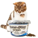 Fieldcrest Farms Nothin’ to Hide Collagen Cat Treats – Crunchy & Creamy Cat Snacks, High-Protein Healthy Treats for Skin, Coat & Joint Support, Tuna Flavor, 8 oz. Resealable Tub