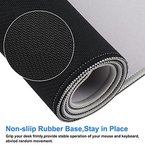 Image of Large Gaming Mouse Pad with Stitched Edges,[27.5x11.8In] Extended Mouse Pad with Non-Slip Natural Rubber Base for Gamer /Desktop /Office /Home (70x30 Greyus)