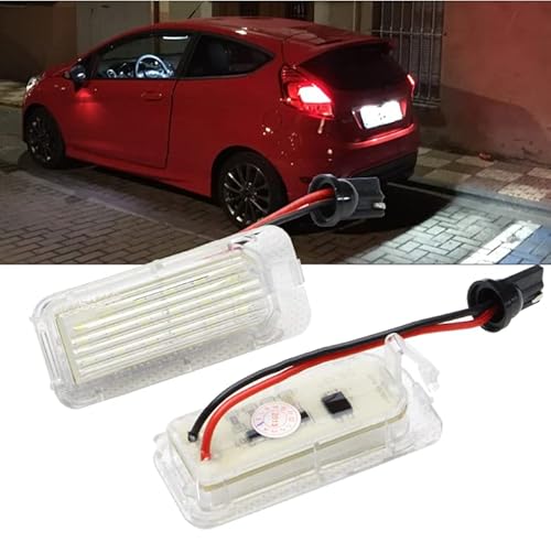 Car Passion Kit luci led targa compatibile con Ford Fiesta Focus Ecosport Kuga posteriori canbus NO ERRORE 18 SMD 6000K luce bianco ghiaccio placchetta lampada ricambio (Ford)