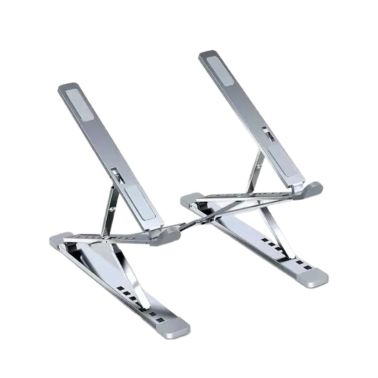 Supporto per Laptop per scrivania, Supporto for Laptop in Alluminio 9 Livelli Doppia Altezza Regolabile(Silvery)
