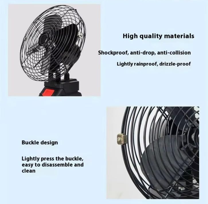 Image of SAJANI Portable Rechargeable High-Power Adjustable Electric Fan, 21V Lithium Battery-Powered Fan, Portable Table Fan For Home, Office, Travel, Picnic, Outdoor (Pack Of 1) (Fan)