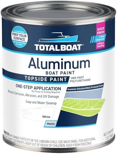 TotalBoat Aluminum Boat Paint for Canoes, Bass Boats, Dinghies, Duck Boats, Jon Boats and Pontoons (White, 1 Quarts (Pack of 1))
