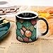 KWQDOZF Tazas de café sensibles al calor con estampado de hojas Imagen de KWQDOZF Tazas de café sensibles al calor con estampado de hojas