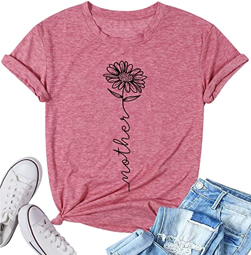 Image of Womens Dandelion T Shirts Sunflower Graphic Short Sleeve Casual Tops