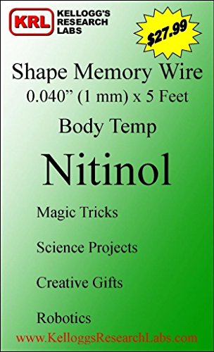 Kellogg's Research Labs, Body Temp 95°F (35°C), 0.040" (1.0mm) Shape Memory Nitinol wire