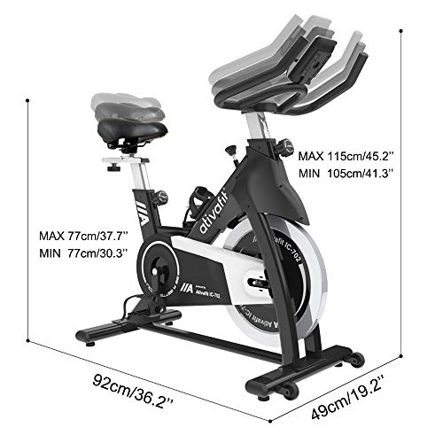 Ativafit Exercise Bike Stationary Indoor Cycling Bike 35 lbs Flywheel Belt Drive Workout Bicycle Training LCD Monitor / Ipad Mount / Adjustable Handlebar for Home Cardio Workout