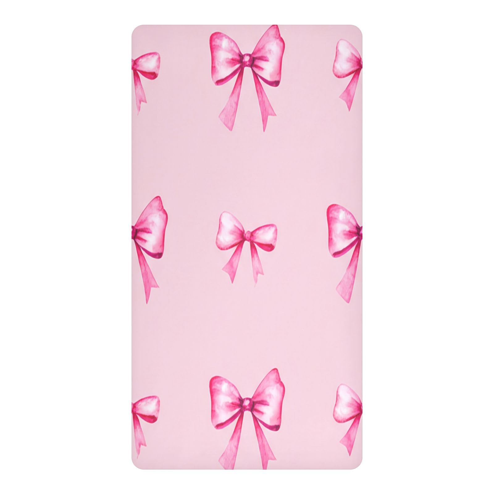 JiangGgen Bows Baby Crib Sheet Soft Breathable for Standard Crib-M