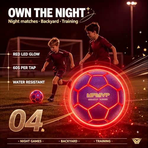 HITEGY Rechargeable Light Up Soccer Ball
