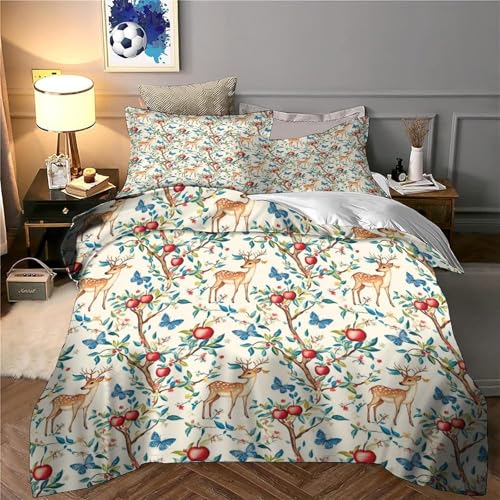 Parure de lit cerf 140x200cm avec housse de couette imprimée 3D