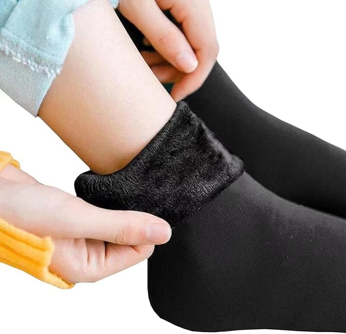 Balasundri Ankle Socks Combo Set Velvet Colorful Socks Trendy Stylish Winter Socks Soft & Cozy Thumb Thermal Wool Socks for Girls & Women (IN, Alpha, Free Size, 2, Black) 1