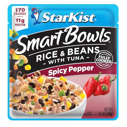 Image of StarKist Smart Bowls Spicy Pepper Tuna, 4.5oz Pouch, 12-Pack | Features Rice and Beans, Wild Caught Light Tuna, No Draining, Ready to Eat