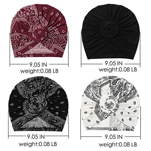 Image of KYNARI Turban Head Wraps for Women, Pretied Stretch Bonnet Hair Wrap | African Knot Turban Hats Pre Twist Headwear Soft Head Scarf Elastic and Breathable Head Covering Cancer Caps for Black Women