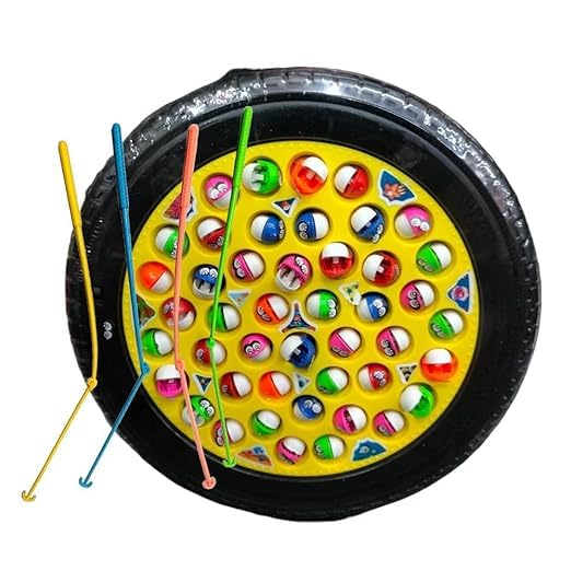 TD CREATIONS Fishing Master Board Game Set – 45 Colorful Fish & 4 Fishing Rods, Fun Educational Family Game for Kids