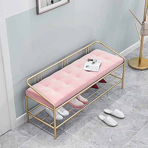 Banc à chaussures architectural avec cadre en métal pour entrée moderne