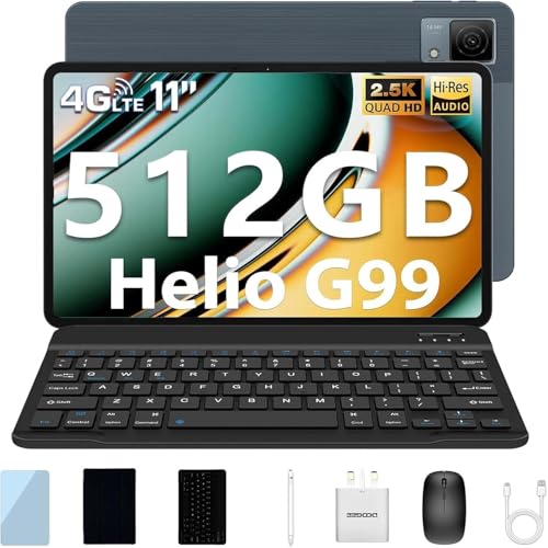 DOOGEE T40 Tablet con Teclado, Tablet 11 Pulgadas 20GB RAM 512GB ROM/2TB, Helio G99 2.5K FHD+Tableta...