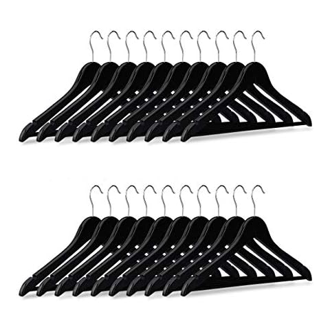 Relaxdays Pack de Perchas de Madera Negro Cover