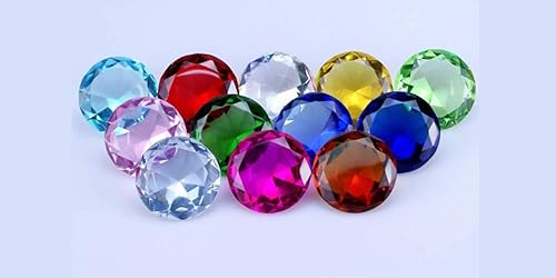 Pisapapeles de cristal multicolor en forma de diamante de 1.969 in – 12 piezas de decoración de oficina en casa y decoración de recuerdos de boda
