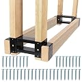 Highpro Firewood Rack Outdoor, Fire Wood Racks, Fire Log Holder Storage, Heavy Duty Steel Firewood Rack Bracket Kit for Outdoor Indoor Patio Deck Metal Log Holder with Screws, Black