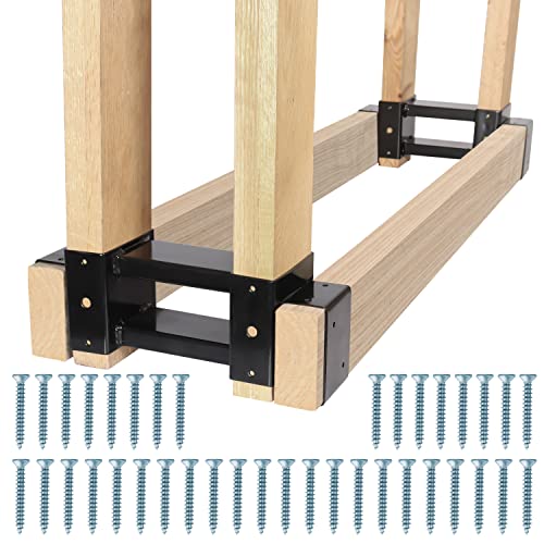 Highpro Firewood Rack Outdoor, Fire Wood Racks, Fire Log Holder Storage, Heavy Duty Steel Firewood...