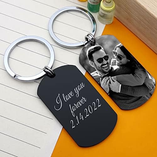 Portachiavi Personalizzato Con Foto E Testo - Incisione Laser, Regalo Per Coppie