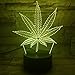 Yooce 420 Leaf 3D LED Table Lamp Night Light Optical Visual Illusion Home Decor Lighting