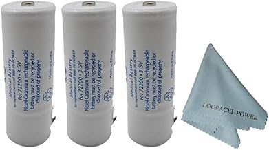 3 Titon 72200 Replacement Battery for Welch Allyn 72200 3.5 Volt with Loopacell Cloth