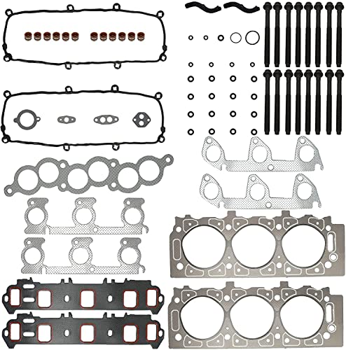 Image of Cylinder Head Gasket Set with Head Bolts Compatible with 1998-2001 Ford Ranger 1998-01 Mazda B3000 Head Gasket Kits 3.0L V6 HS9902PT ES72174