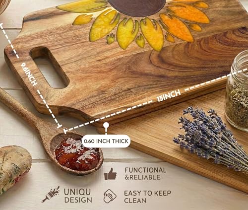 Tabla para Cortar de Madera Acacia con Resina 38x24 cm miniatura 3