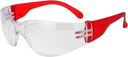 Miniatura 7 de SAFE HANDLER BISON LIFE Clear Lens Color Temple Safety Glasses One Size, Adult, Youth, Clear Protective Polycarbonate Lens Color Temple, Red, 96