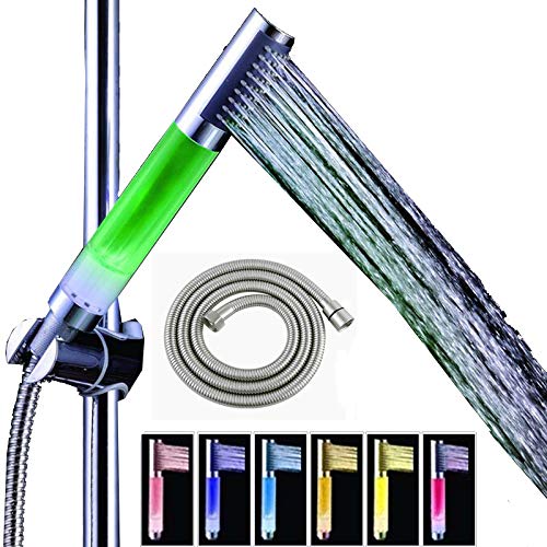 Cilíndrico Cabeza de ducha led con Manguera 7 colores Ducha led multicolor (7 colores) Cover