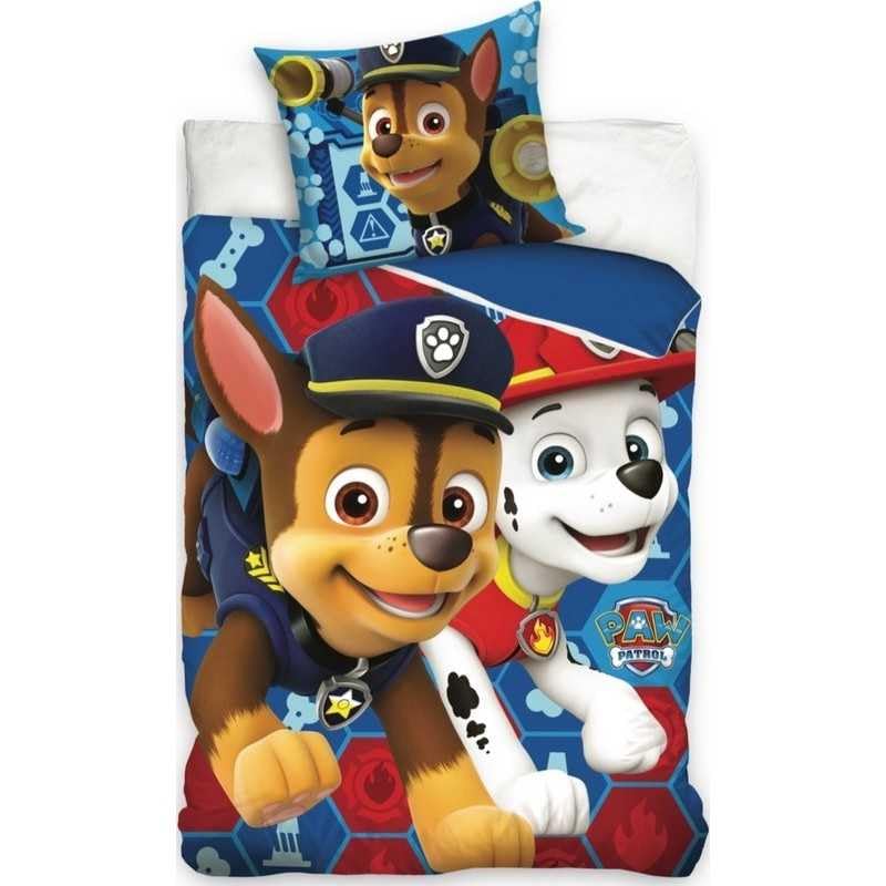 Parure de Couette Paw Patrol - 1 Housse de Couette Paw Patrol 140x200 + 1 taie 63x63cm (Parure de lit Paw Patrol - M) (Parure Pat Patrouille, 140 x 200 cm | 63 x 63 cm)