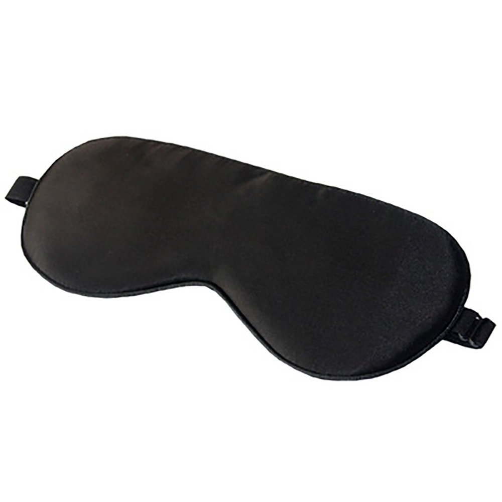 Lsharon Unisex Black 100% Mulberry Silk Sleep Eye Mask Adjustable Soft Sleeping Mask Blindfold For Men & Women For Deep Relaxation Best Eye Shades Eye Mask (Black)