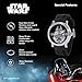 STAR WARS Sport-Inspired Men’s Watch, Featuring Millennium Falcon Dial – Vintage Style Gift for Sci-Fi Collectors and Adventure Fans – Silver-Tone Case, Bezel, and Black Silicone Strap