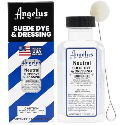 Angelus Suede Dye - Neutral - 3 oz Premium Liquid Dye for Suede, Nubuck, and Nappy Leather