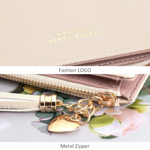 Image of Valentoria Womens Wallet Cute Elegant Long Slim Card Holder Case Minimalist Coin Purse Thin Tassels Zip Clutch Wallets for Girls Ladies | Cute