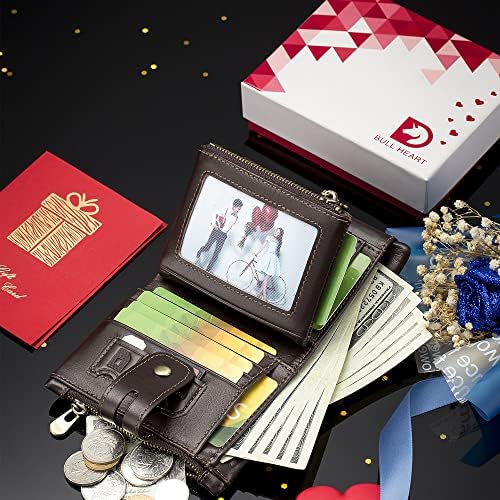 Mens Wallet with Chain Genuine Leather Purse RFID Blocking Bifold Double Zipper Coin Pocket with Anti-Theft Chain… - 3
