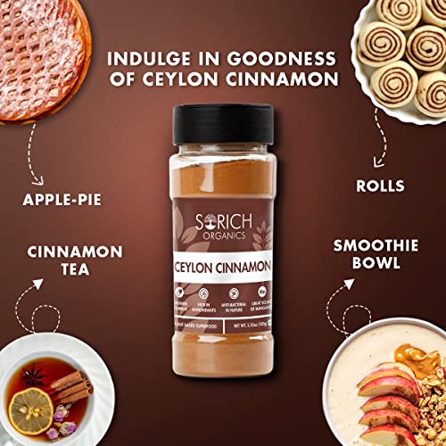 Image of Sorich Organics - 50 Gm - Ceylon Cinnamon Powder - Ceylon Sticks Grounded - SriLankan Dalchini Powder for Cooking, Tea & Baking
