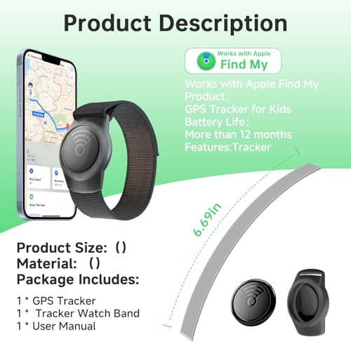 Image of GPS Tracker for Kids, Teen, Autism, Special Needs, Elderly, Dementia, No Monthly Fee GPS Tracker, Works with Find My (iOS only), Anti-Removal Kid Tracker for Elderly, Pets, Backpack, Car, Lost Mode