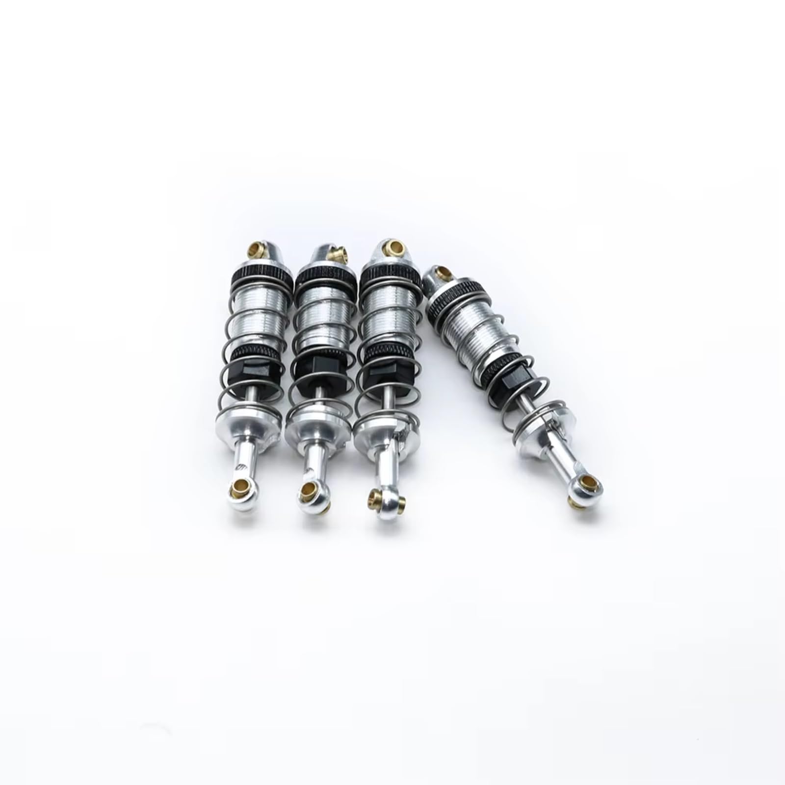 Amortiguadore Coche RC para MJX 16207 16208 16209 16210 1/16 4 Piezas Amortiguadores Hidráulicos Metálicos para Coche RC Vehículo Todoterreno Vehículo De Orugas Accesorios De Repuesto(Silver)