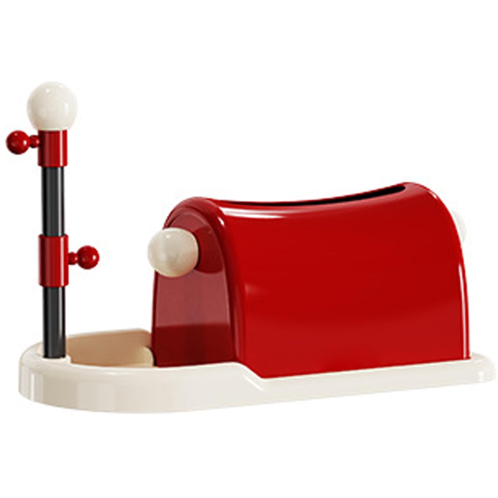 Jazuaiao Sleek Permanent Tissue Box Organizers, Removable Tray & Storage Compartment for Desk Countertop, Thin Polystyrene Tissue Distributor