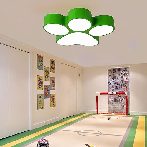 CODOMI - Lámpara de techo empotrada para habitación de niños, diseño de pata de perro, con forma de huella de perro, lámpara de techo LED acrílica