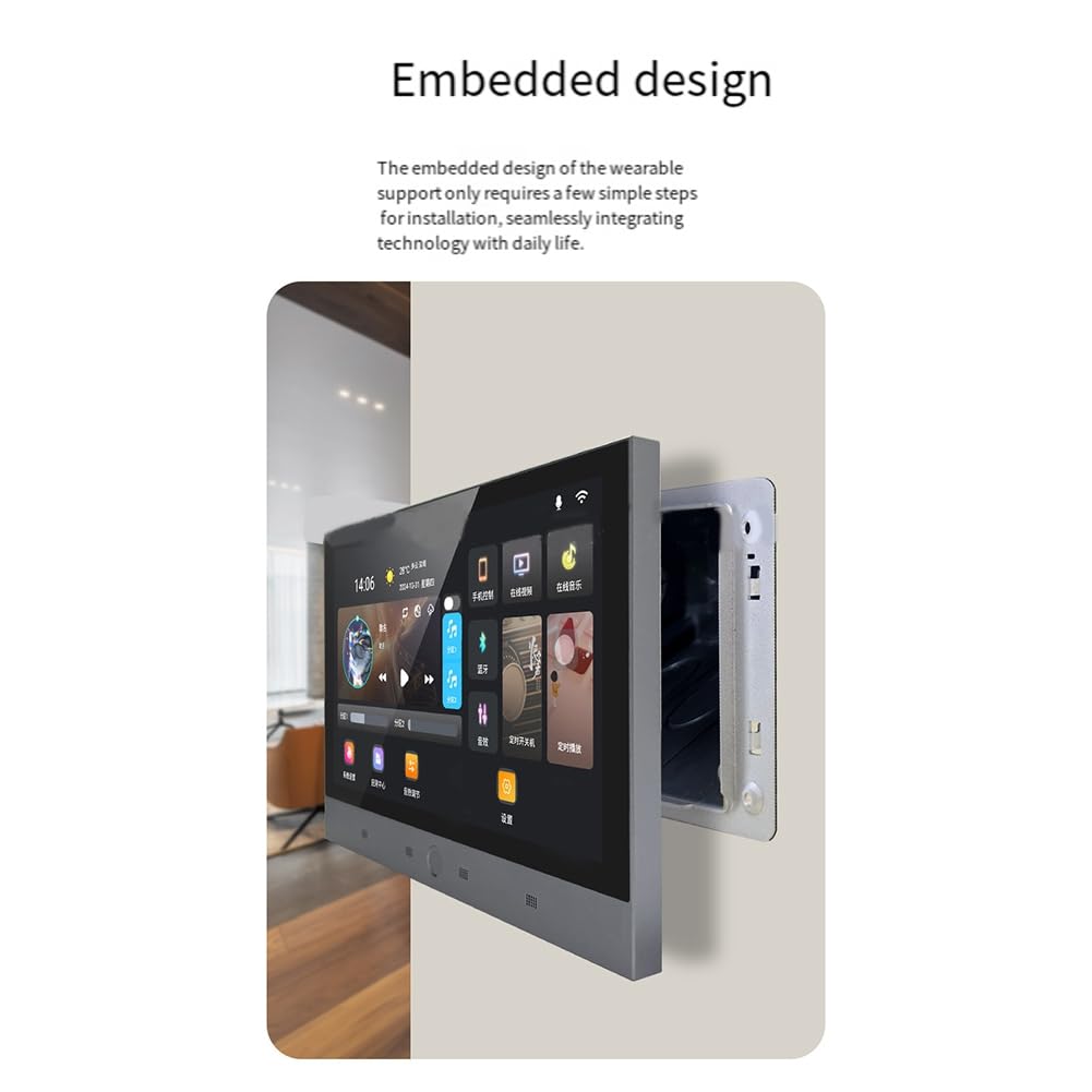de Música Inteligente Tuya de 7 Pulgadas con Panel de Control Android 11 y Amplificador de Pared para Cine en Casa. Mini de Audio.