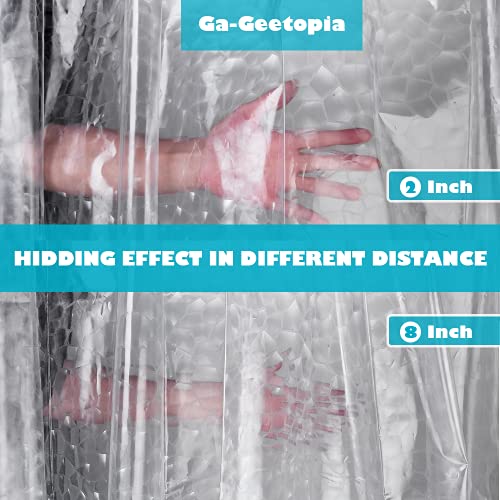 Ga-Geetopia Thin 3D Eva Shower Curtain Liner Water Cube, 72X72 Premium Light Weight Clear Plastic Bathroom Shower Curtain With Rustproof Metal Grommets 3 Magnets For Shower Stall, Bathtubs(No Hooks) #TOP5
