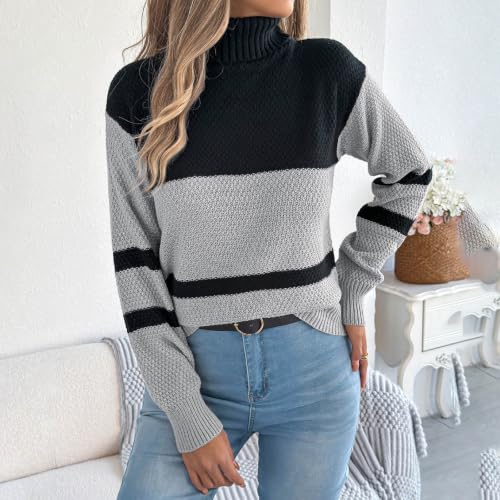 Womens Turtleneck Sweater Fall Casual Knit Pullover Fashion Soft Cozy Tops - image 7
