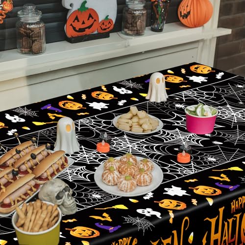 AMAZON w/Code 4-Pk 54" x 108" QZYL Halloween Disposable Plastic Tablecloths - image 4