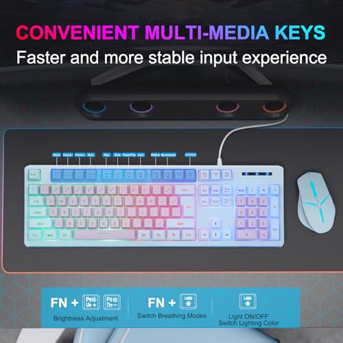 Clavier de jeu touches flottantes avec LED arc-en-ciel compatible série PS