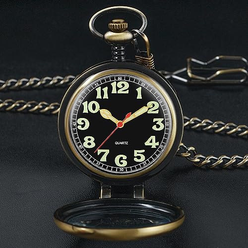 Image of Tiong Smooth Pocket Watch,Personalized Pocket Watch,Customized Watches for Men,Engraved Pocket Watches for Father's Day with Chain