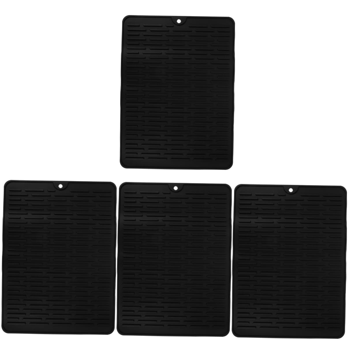Cabilock 4 Piezas Alfombrilla de Secado de Silicona Antideslizante para Platos y Ollas Protección de Superficie de Cocina Grande para Escurrir Utensilios de Cocina y Vajilla