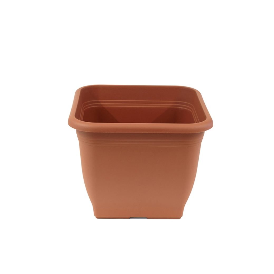greemotion Pflanzkübel Pia Terrakotta - Blumentopf 28x28cm - 9L Blumenkübel eckig - Übertopf UV-beständiger Kunststoff - Pflanztopf frostsicher - Pflanzgefäß mit Bodenlöchern - Pflanzen-Zubehör